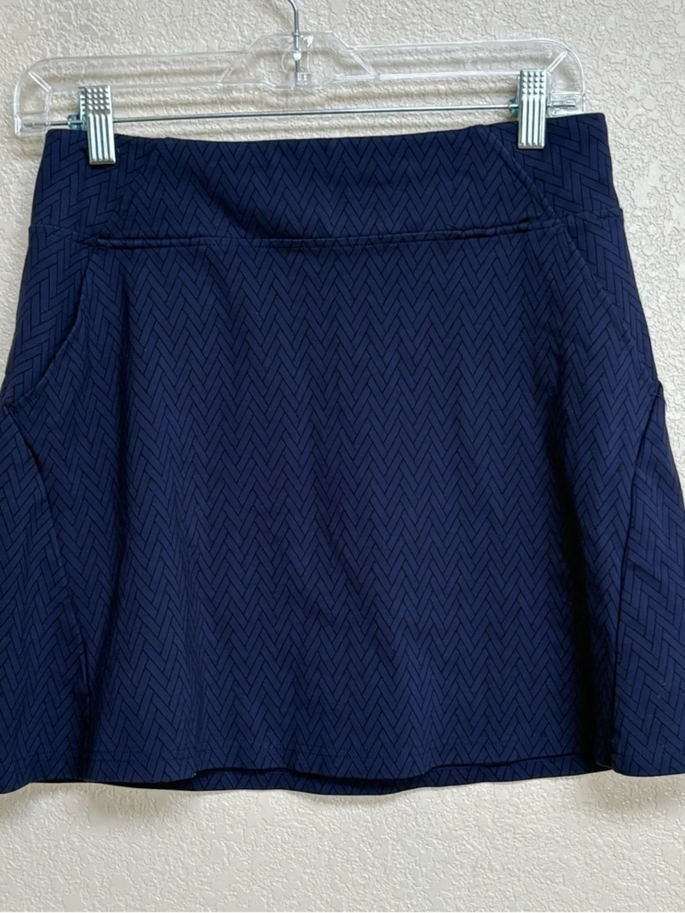 Title Nine Navy Herringbone Ponte Stretch Skirt Athletic Casual Small Sports - Picture 3 of 11